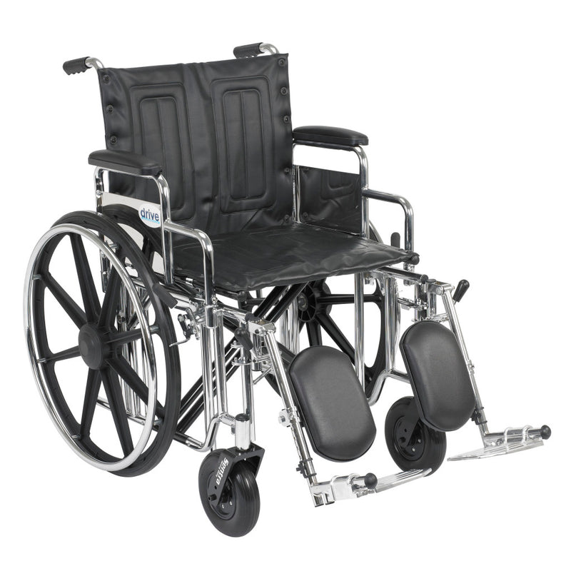 Black manual wheelchair with armrests and footrests on a white background
