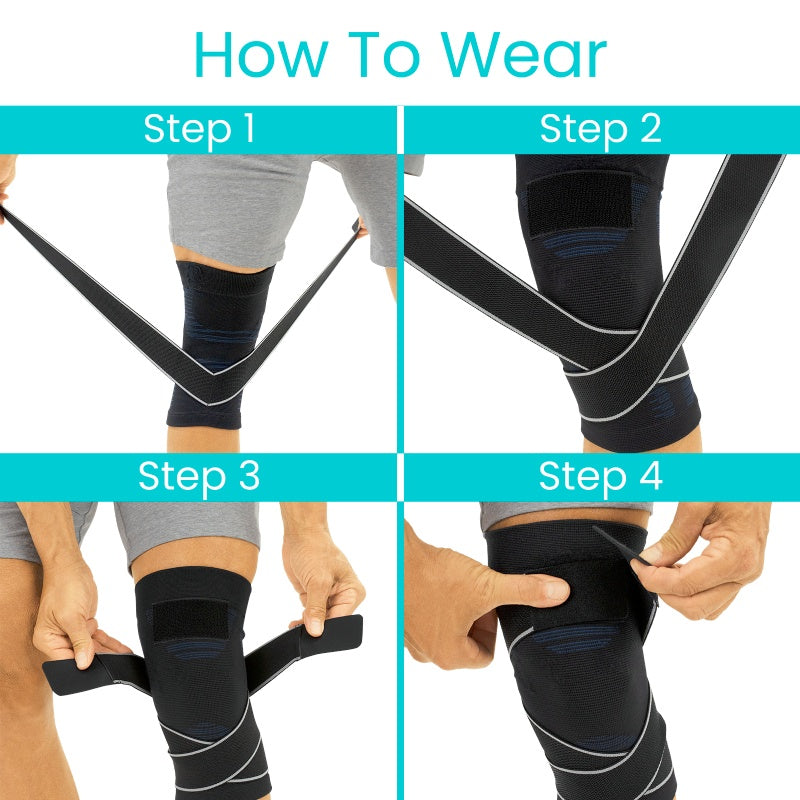 Step-by-step guide on how to wear a knee brace.