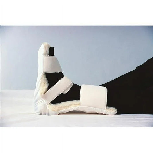 White cast on a foot against a light blue background