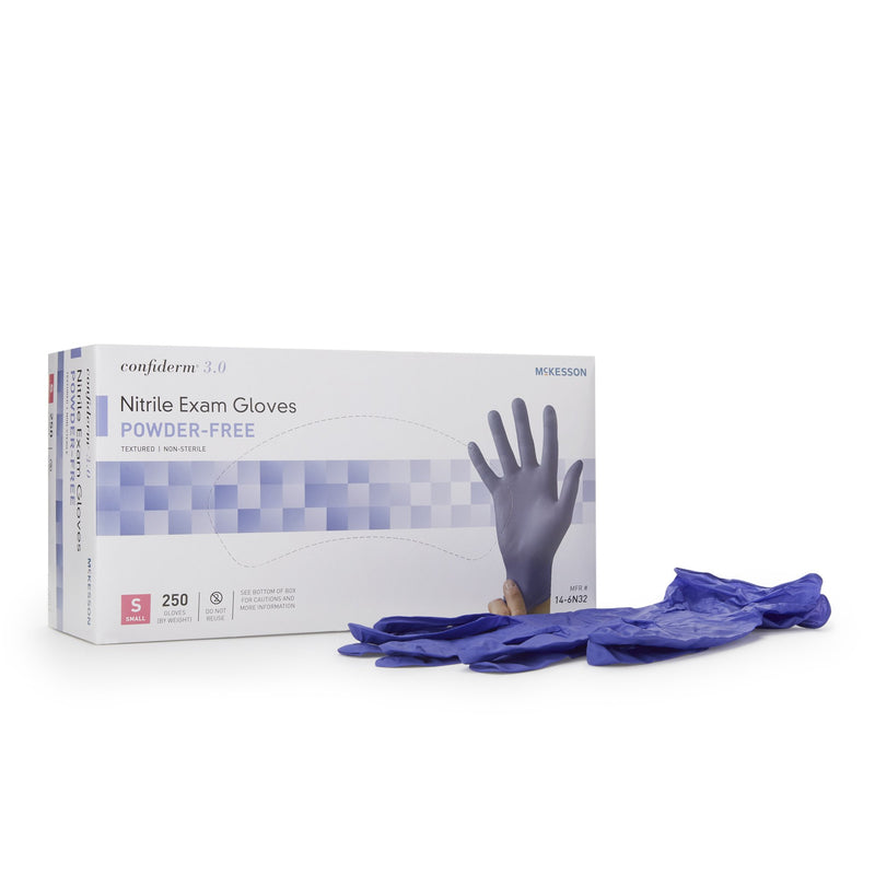 McKesson Confiderm® 3.0 Medium Blue Exam Glove 250/Box