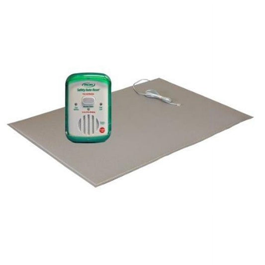 Heated mat with a control device on a white background