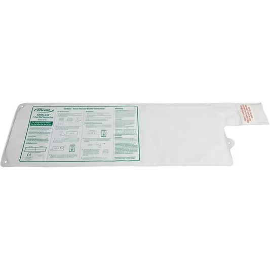 Rectangular plastic sheet with printed text on a white background