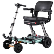 Mobility scooter with a seat on a white background