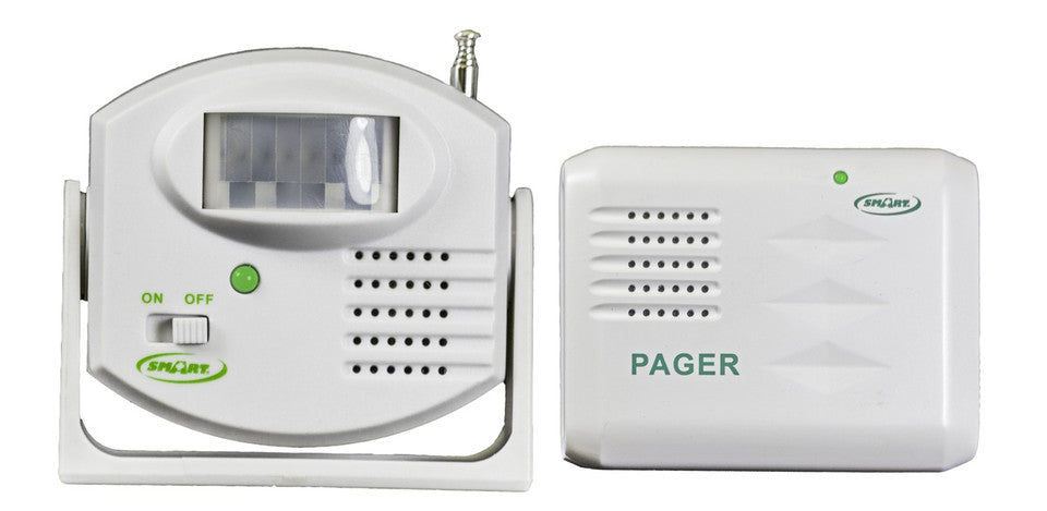 Two electronic devices labeled 'PAGER' on a white background