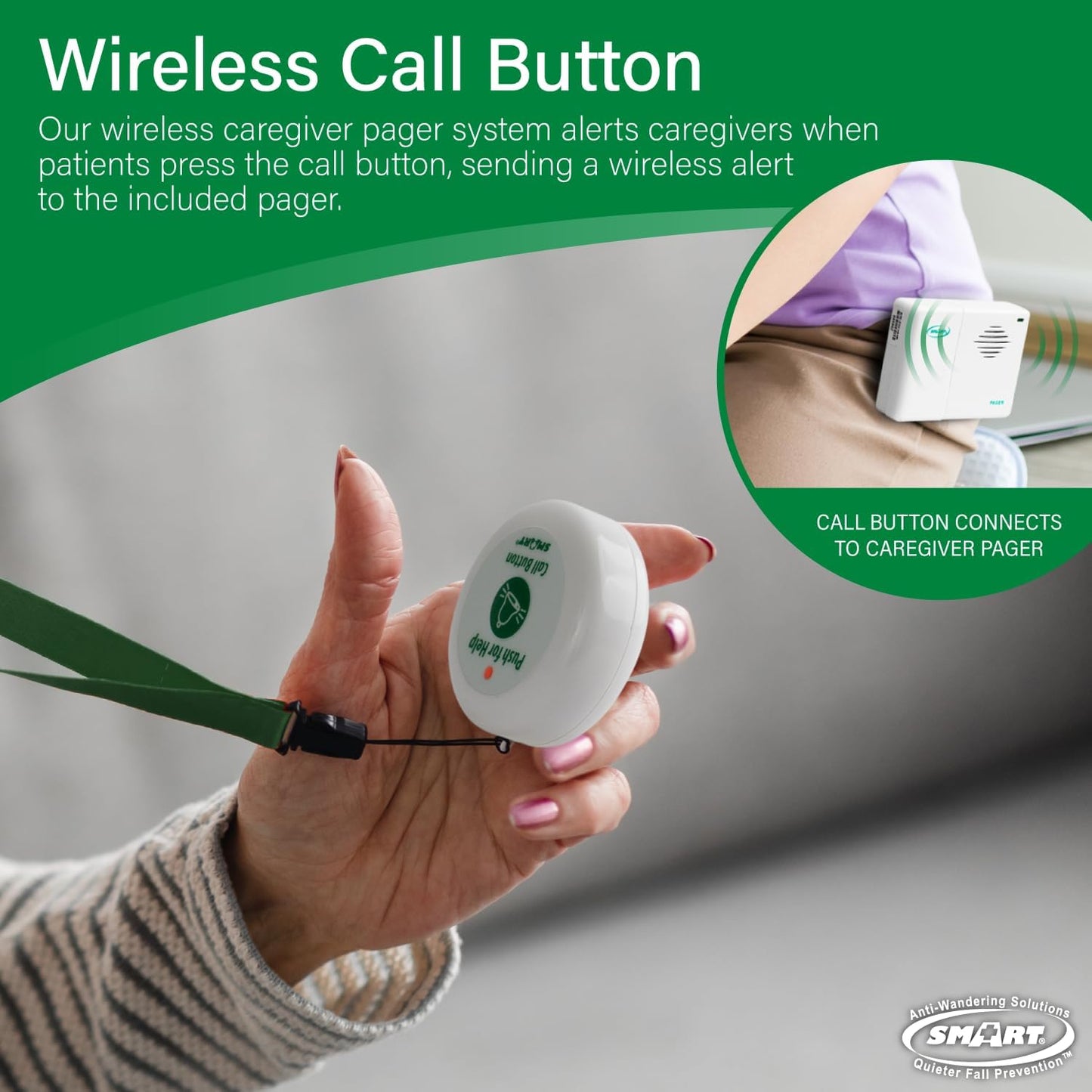 Smart Caregiver TL-5102TP – Two Call Buttons with Portable Caregiver Pager