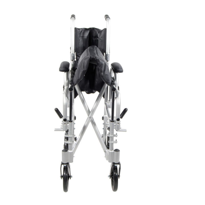 Manual wheelchair with black cover on a white background