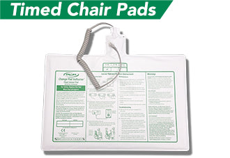 Timed Chair Pad with label and lanyard on a white background