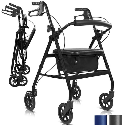 Vive Lightweight Aluminum Rollator in black