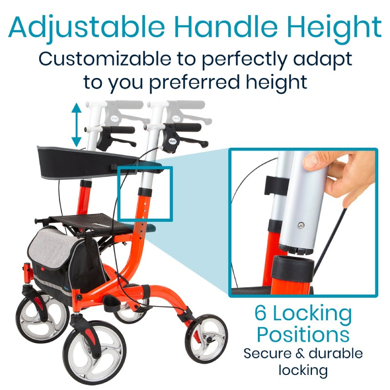 Vive Mobility Everglide Rollator (Model S) adjustable handles