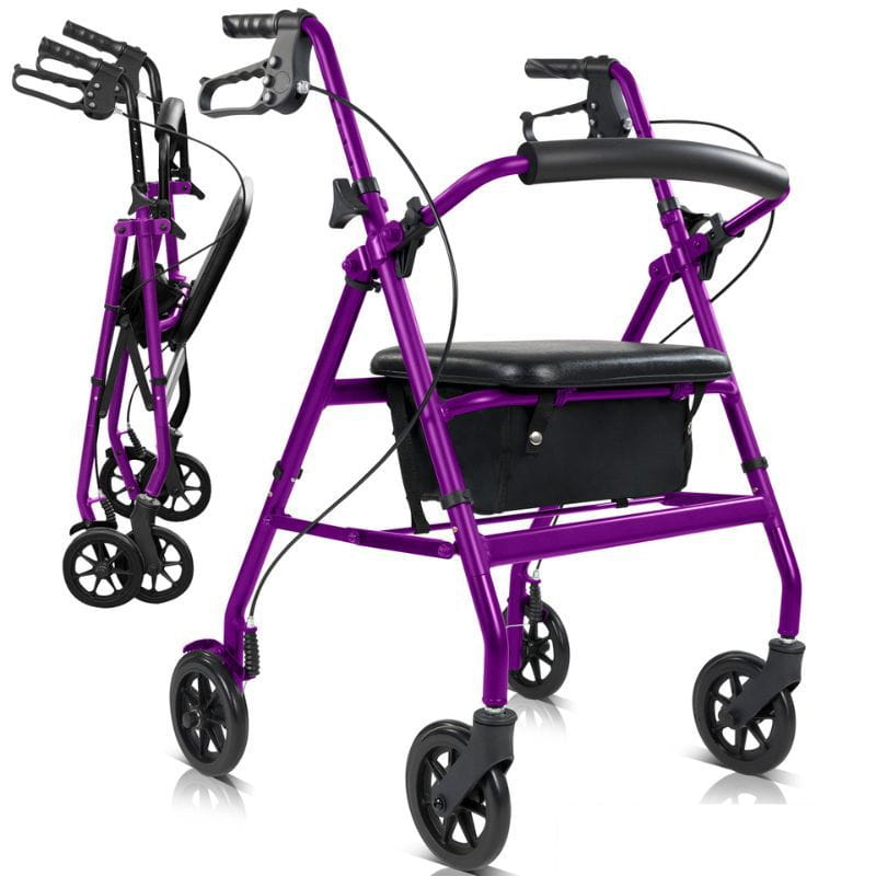 Vive Lightweight Aluminum Rollator in purple