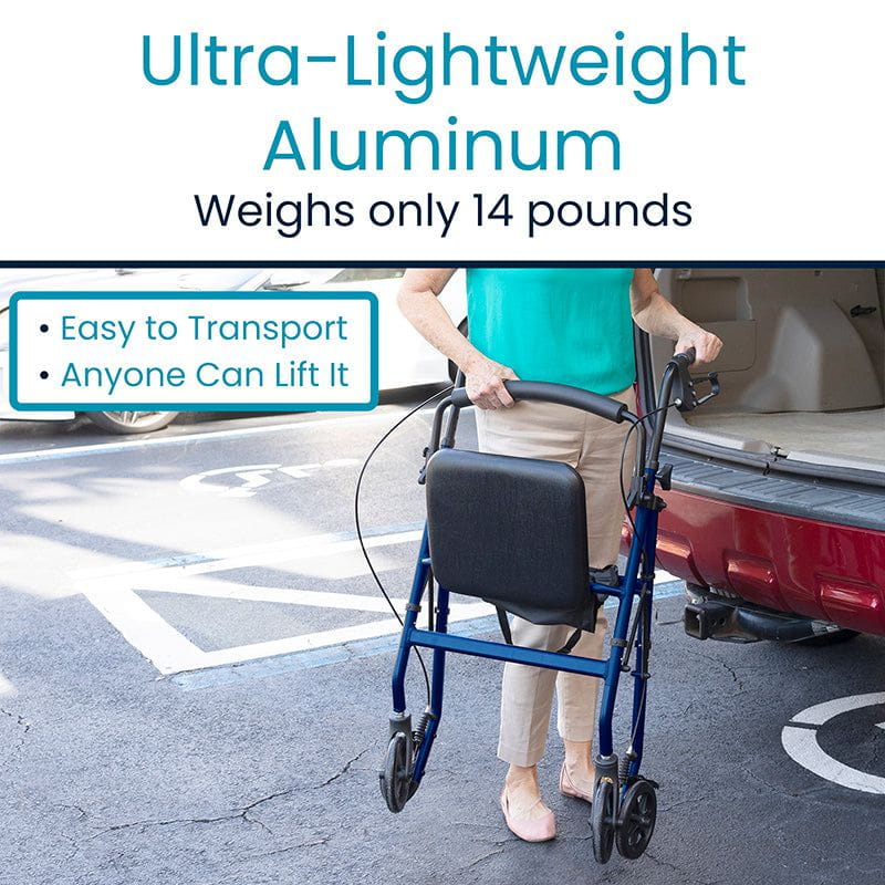 Vive Lightweight Aluminum Rollator is so light for travel