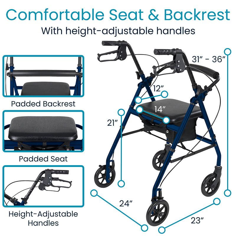 Vive Lightweight Aluminum Rollator specifications