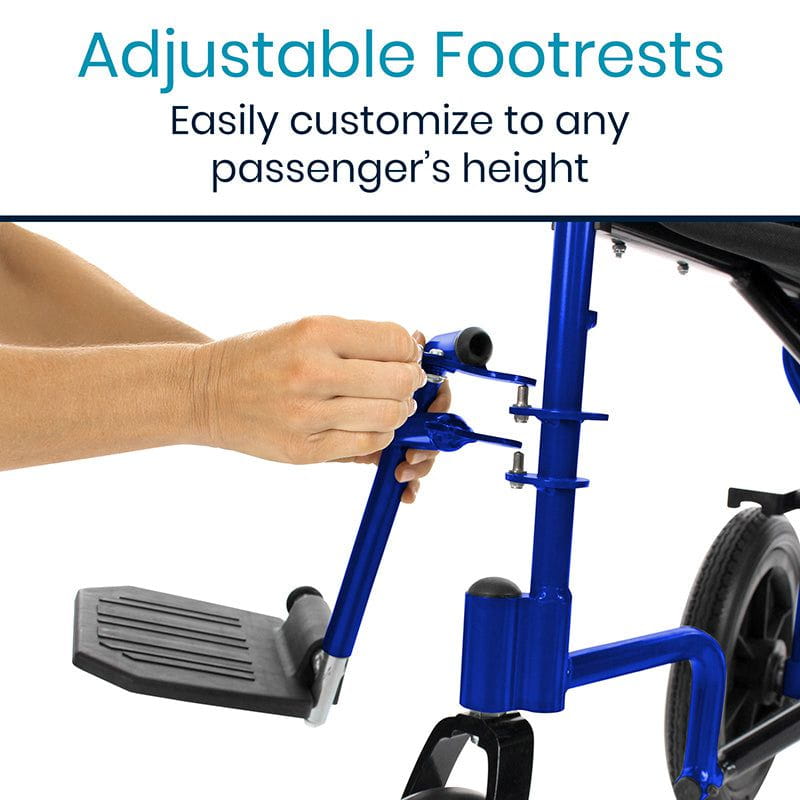 Vive Transport Wheelchair has adjustable footrests