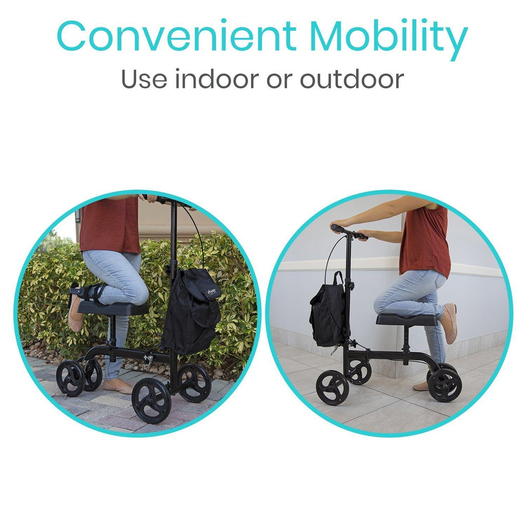 Vive knee walker can be used in and outdoors