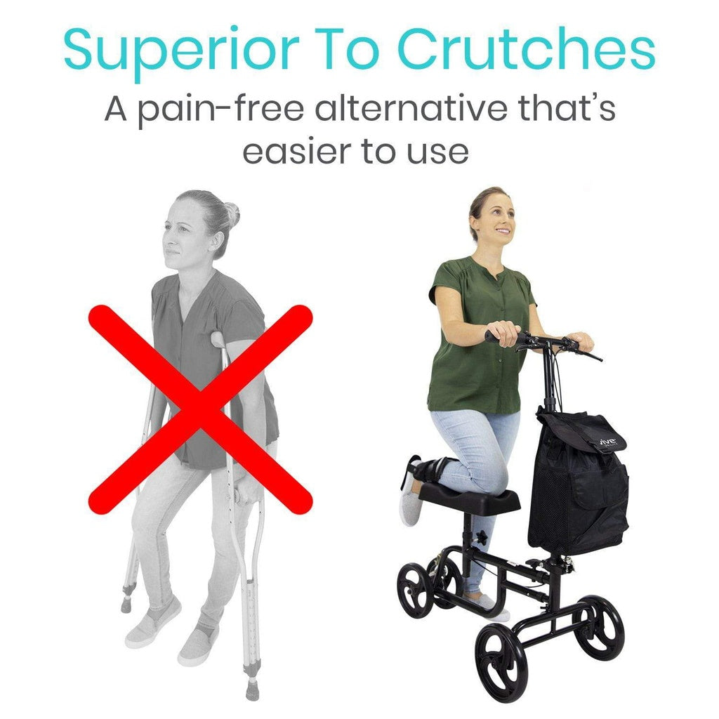 Vive knee walker works better than crutches for most