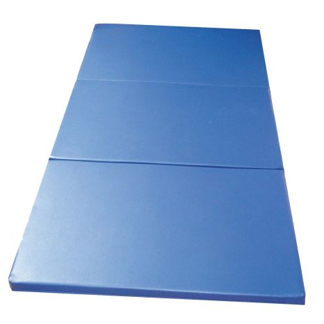 Blue folding mat on a white background