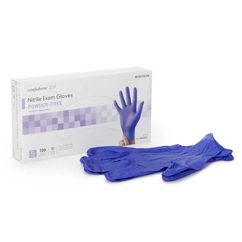 McKesson Confiderm® 3.0 100 per Box Non-Sterile Nitrile Exam Glove