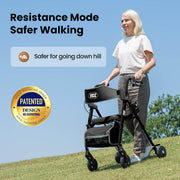rollator being used on a hill