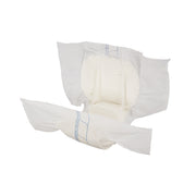 White diaper with a clear plastic cover on a white background