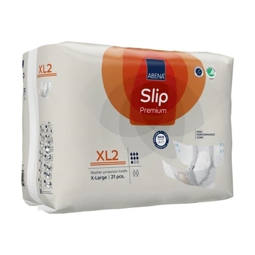Pack of Abena Slip Premium X-Large 21 pads on a white background