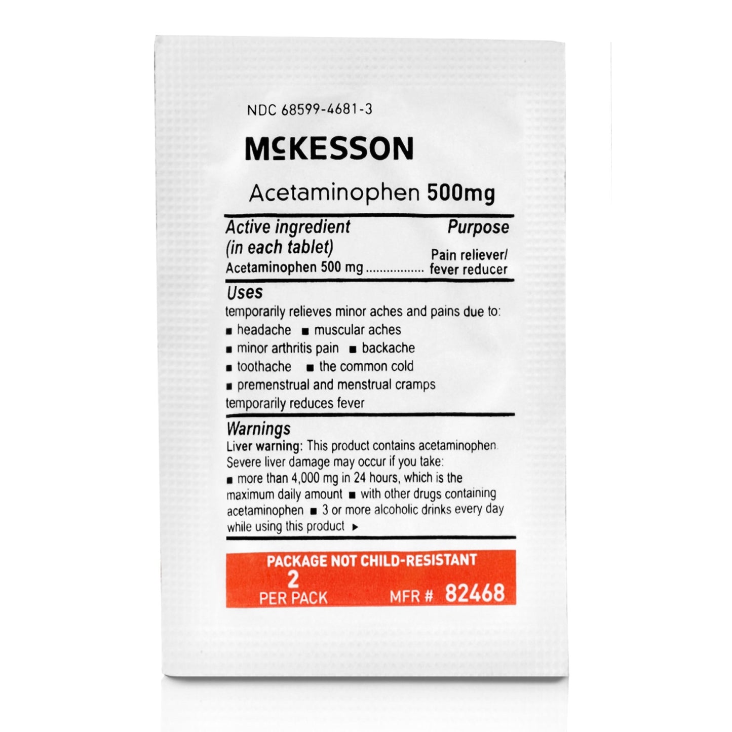 McKesson Acetaminophen 500mg packaging on a white background