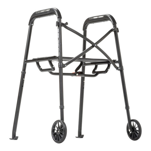 Black walker with wheels on a white background