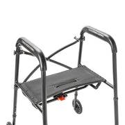 Black walker with seat on a white background