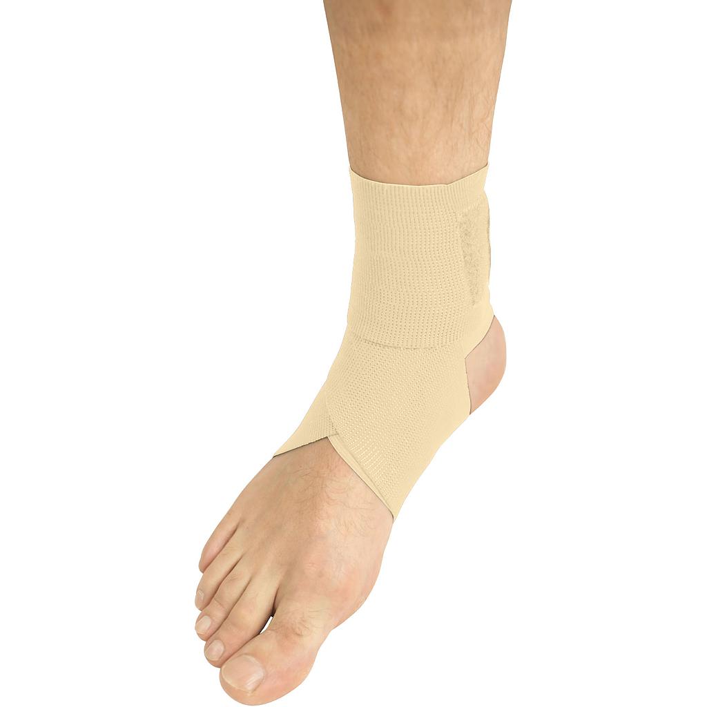 Beige ankle support brace on a white background