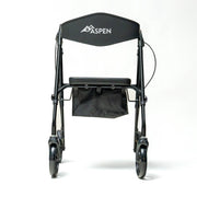 Black walker with a bag on a white background, featuring the Aspen brand.