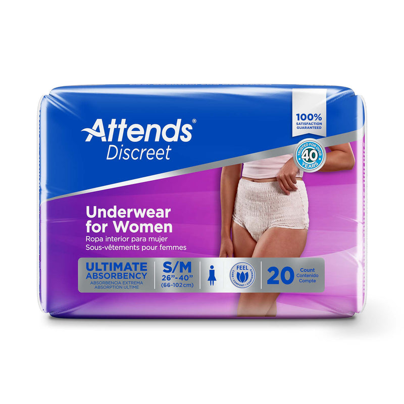 Attends Discreet Underwear for Women packaging on a white background