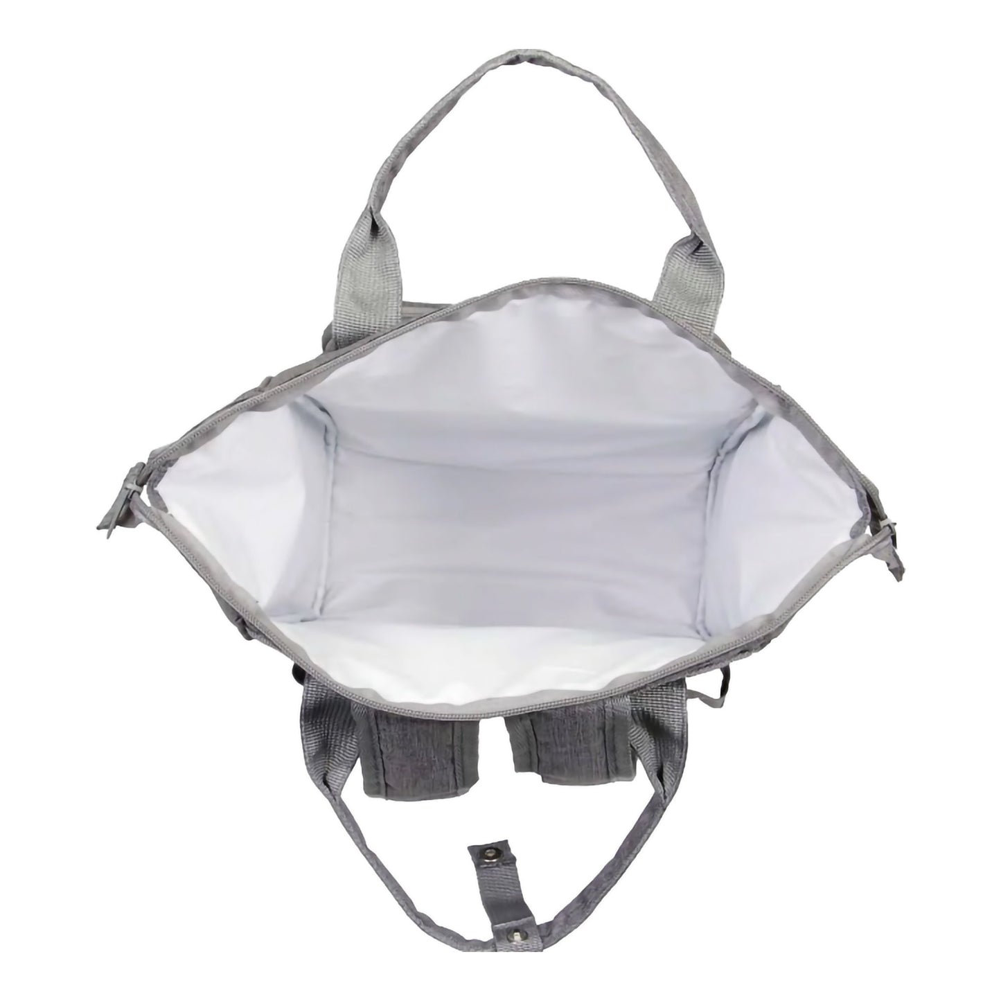 Gray pet carrier with transparent front panel on a white background