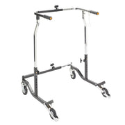 Medical walker with wheels on a white background