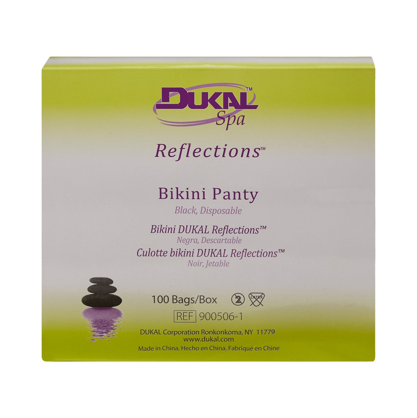 Box of Dukal Spa Reflections Bikini Panty on a white background