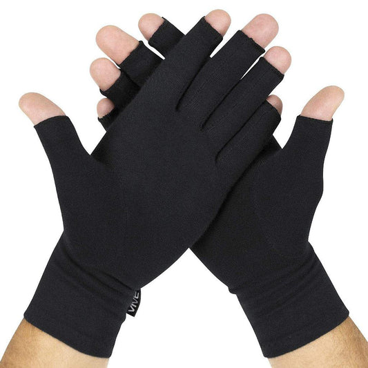 Joint stiffness and discomfort Compression Gloves - Fingerless Support with Smart Seam Stitching (Pair)