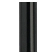 Black cylindrical object on a white background