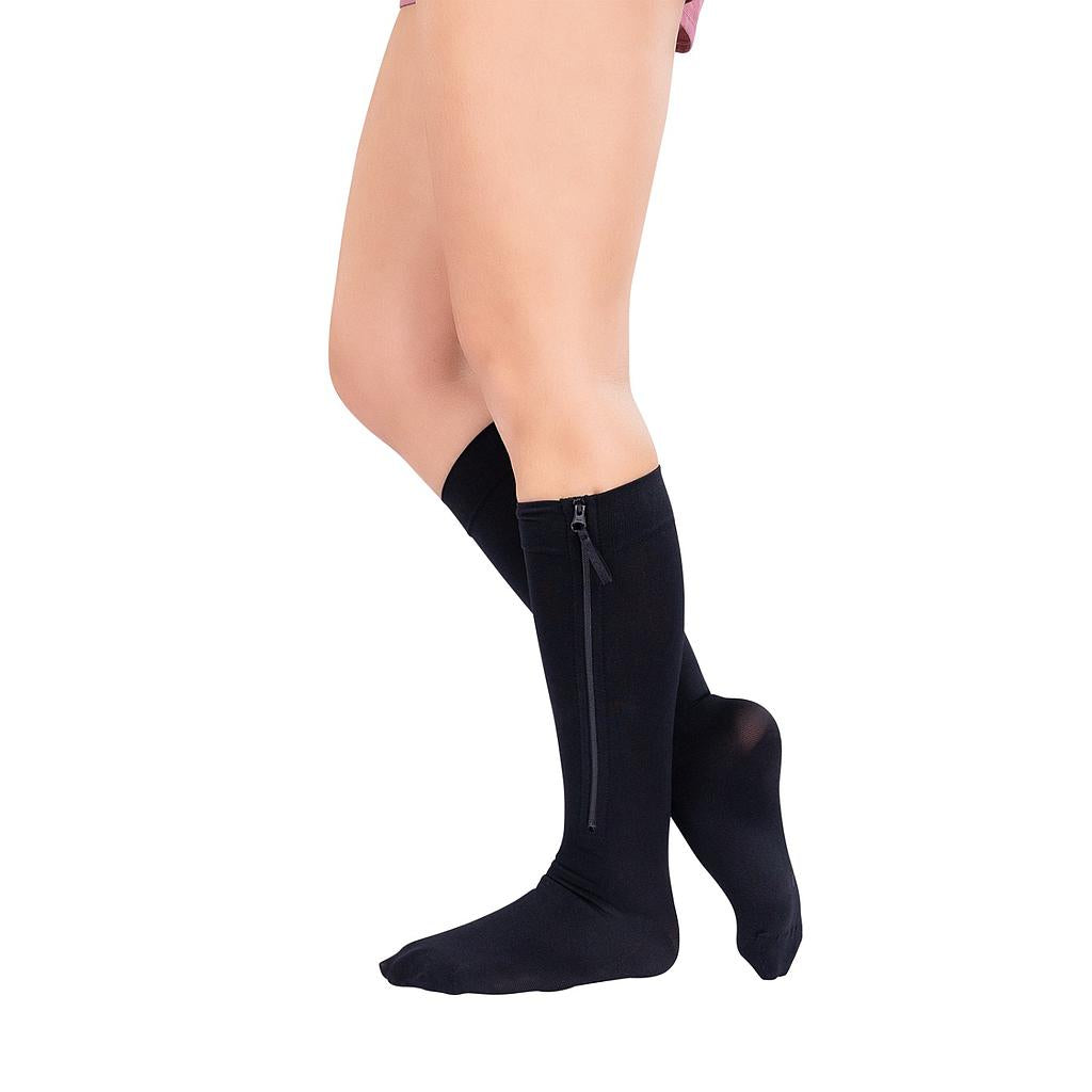 Knee High Compression Stockings with zipper