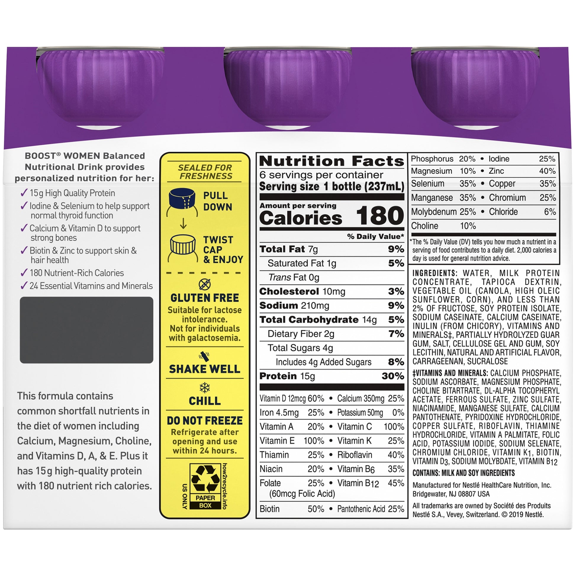 Oral Supplement Boost® Women Very Vanilla Flavor Liquid 8 oz. Bottle