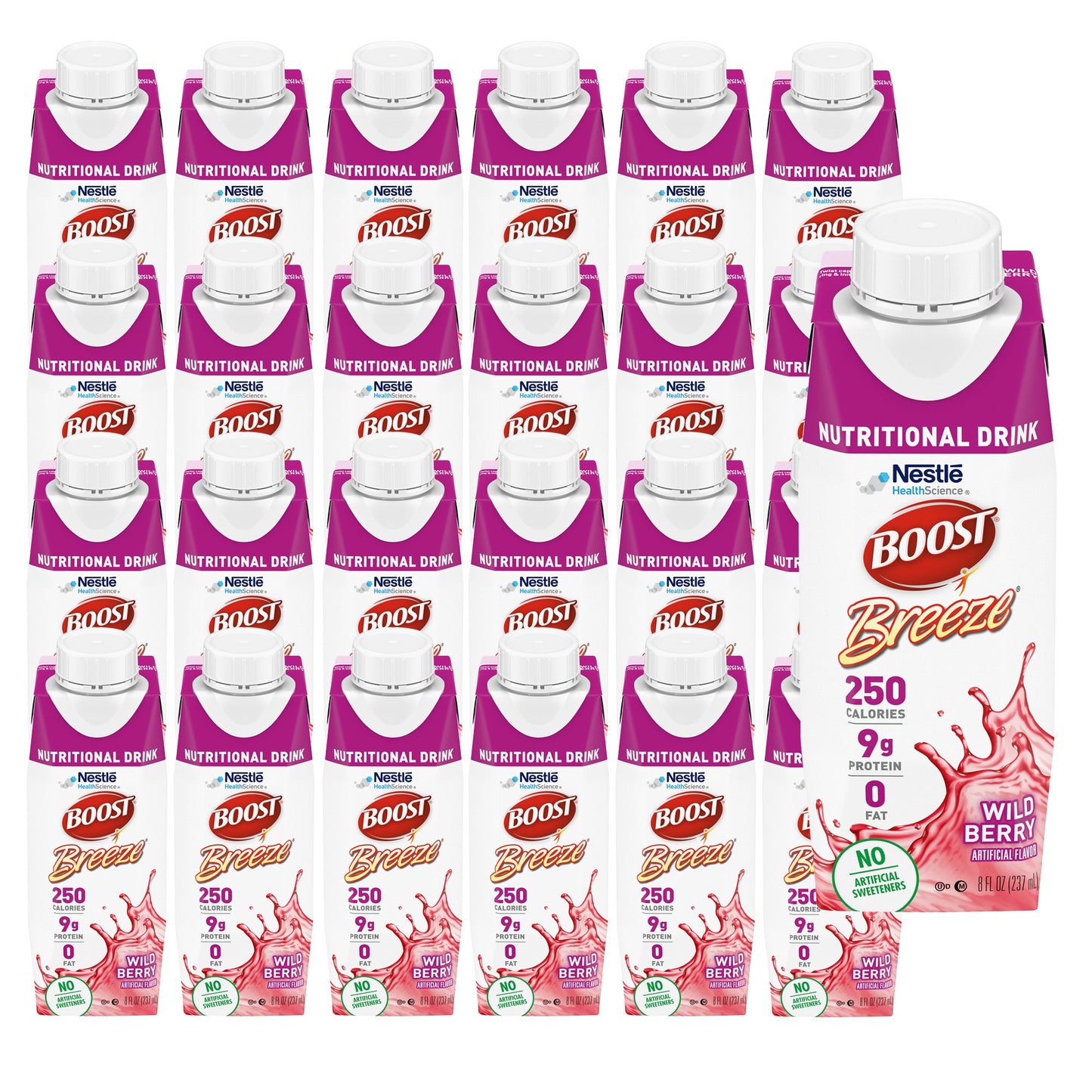 Oral Supplement Boost Breeze® Wild Berry Flavor Liquid 8 oz. Carton