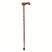 Wooden walking cane on a white background