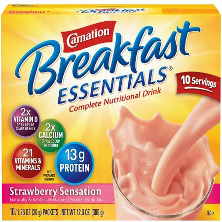 Oral Supplement Carnation Breakfast Essentials® Strawberry Sensation Flavor Powder
