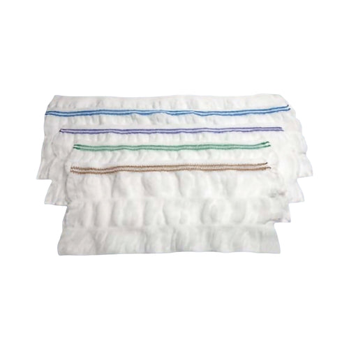 Set of white underwear with colorful waistbands on a white background