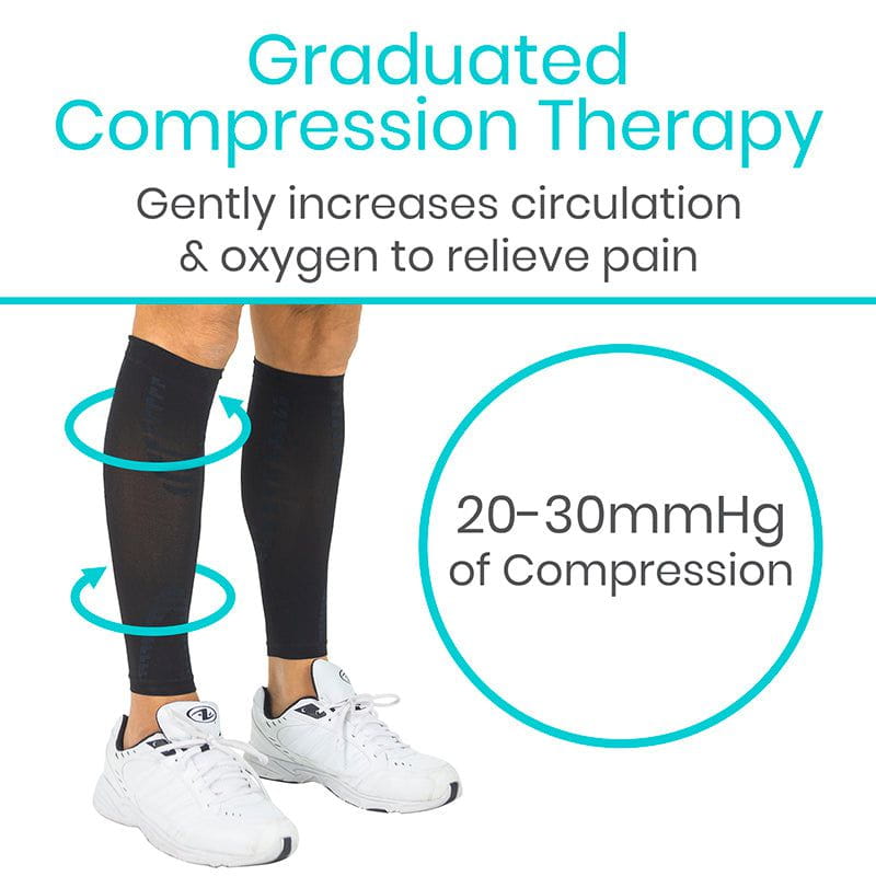 Graduated compression therapy leggings with text on a white background