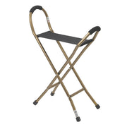 Foldable stool with black seat on a white background
