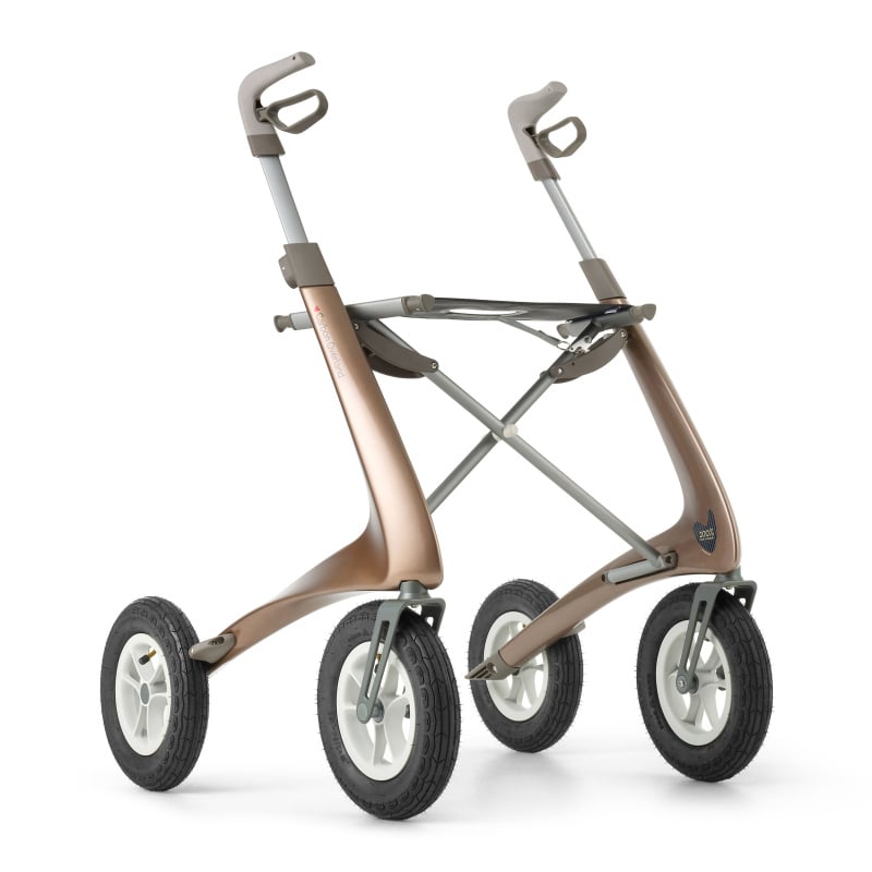 Foldable rollator on a white background
