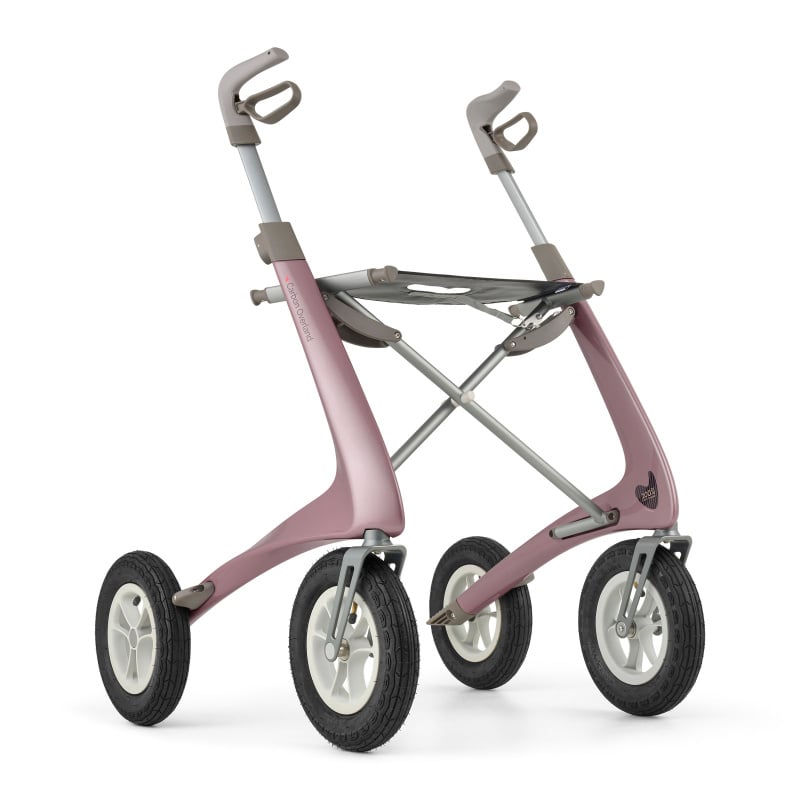 Foldable rollator on a white background