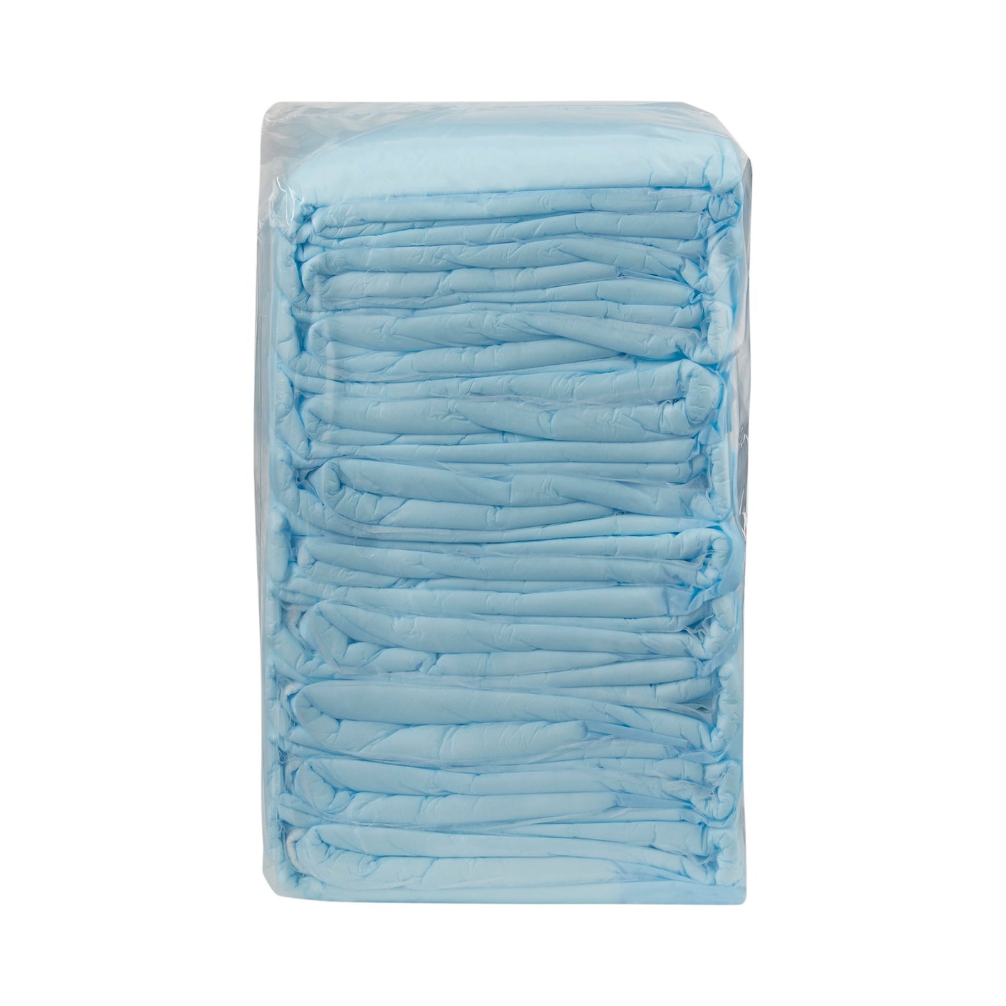 Pack of light blue cotton swabs on a white background