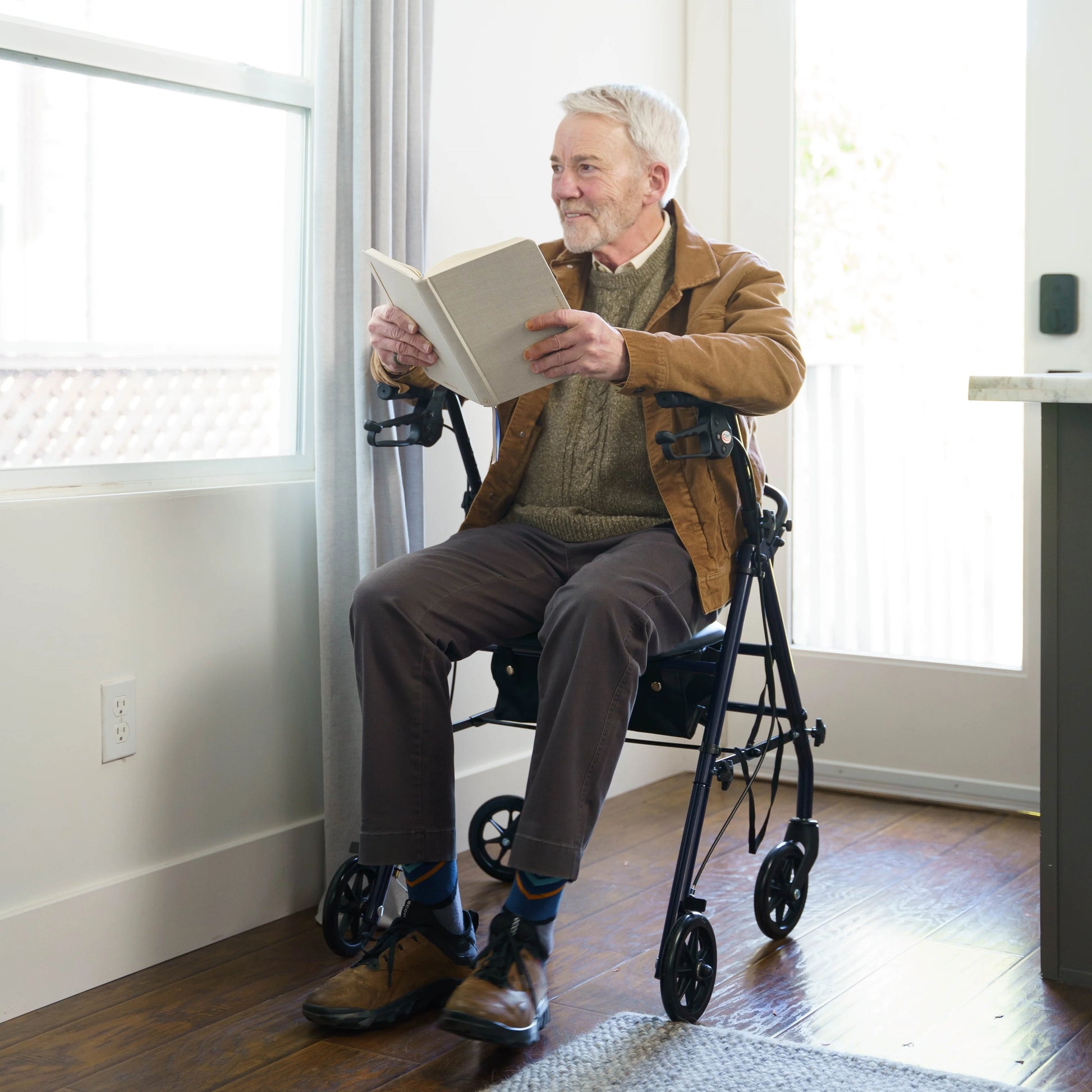 Carex Steel Rolling Walker with Seat