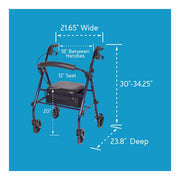 Carex Steel Rolling Walker with Seat