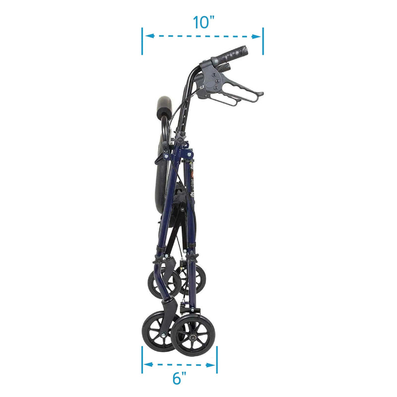 Carex Steel Rolling Walker with Seat