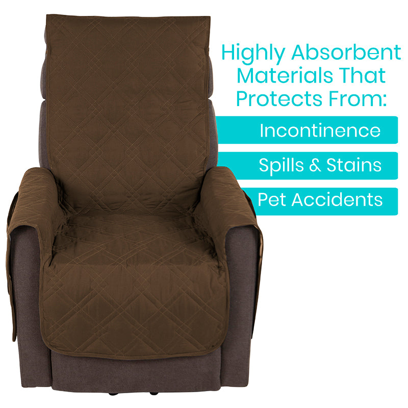 Full Chair Incontinence Pad - Waterproof Recliner Cover with Armrest Protection